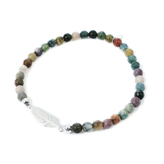 Bilna Damen Stretch Armband mit Achat & Moosachat von Balibay