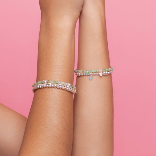 Cleo Damen Armband mit Chrysopras Steinen & Silber von Balibay