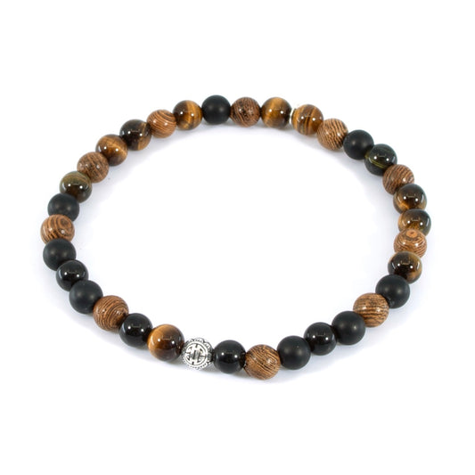 Teoman Herren Armband mit edlem Holz und Edelsteinen von Balibay