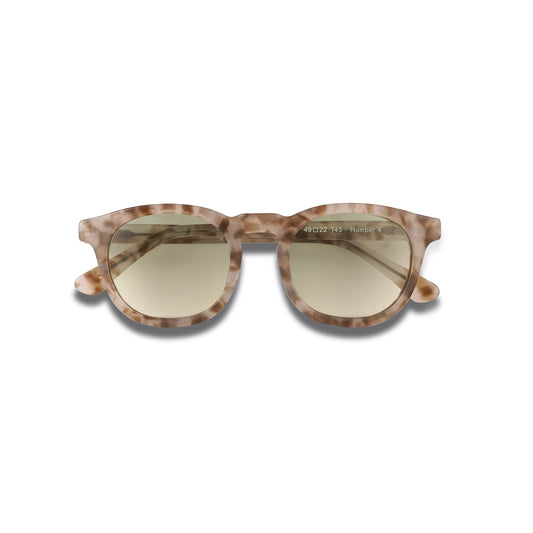 Unisex-Sonnenbrille mit hellem Gestell und grünen Gläsern – italienisches Acetat, 100% UV-Schutz, stilvolles Accessoire für Damen und Herren