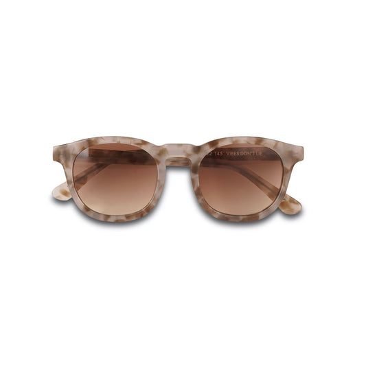 Unisex-Sonnenbrille mit hellem Gestell und hellbraunen Gläsern – italienisches Acetat, stilvolles Accessoire für Damen und Herren
