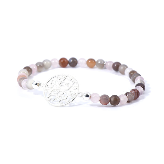 Amalina Damen Armband mit Achat und Rosenquarz