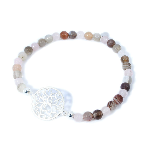 Amalina Damen Armband mit Achat und Rosenquarz von Balibay