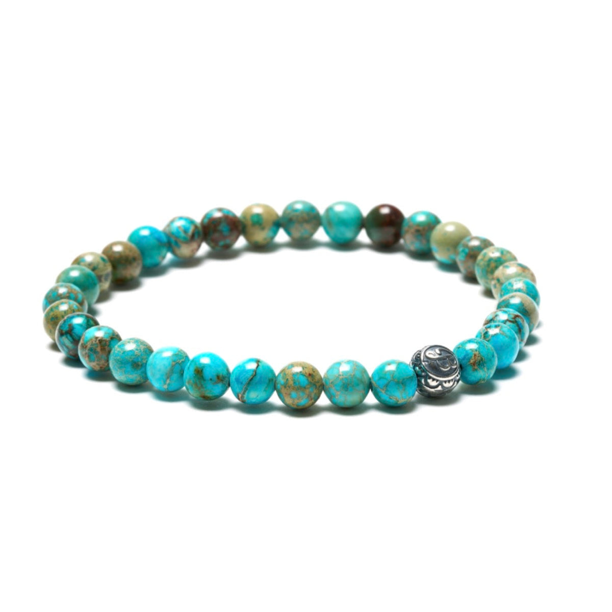 Keijo Herren Armband mit türkis Jaspis und 925 Silber
