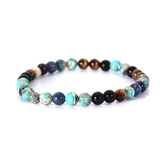 Kiyan Herren Armband mit Steinen und Silber