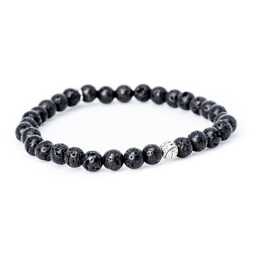 Vulvio Herren Armband mit Lava Steinen & 925 Silber